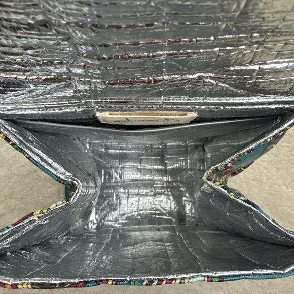 Sakroots Lunch Bag Box Flap Insulated Blue Print Coated Canvas Bird Pattern - Picture 10 of 10